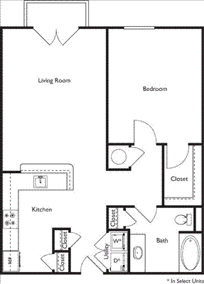 1 Bedroom                                          Floorplan Image